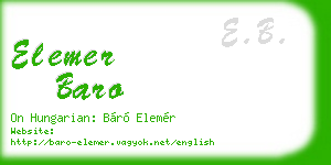 elemer baro business card