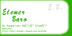 elemer baro business card